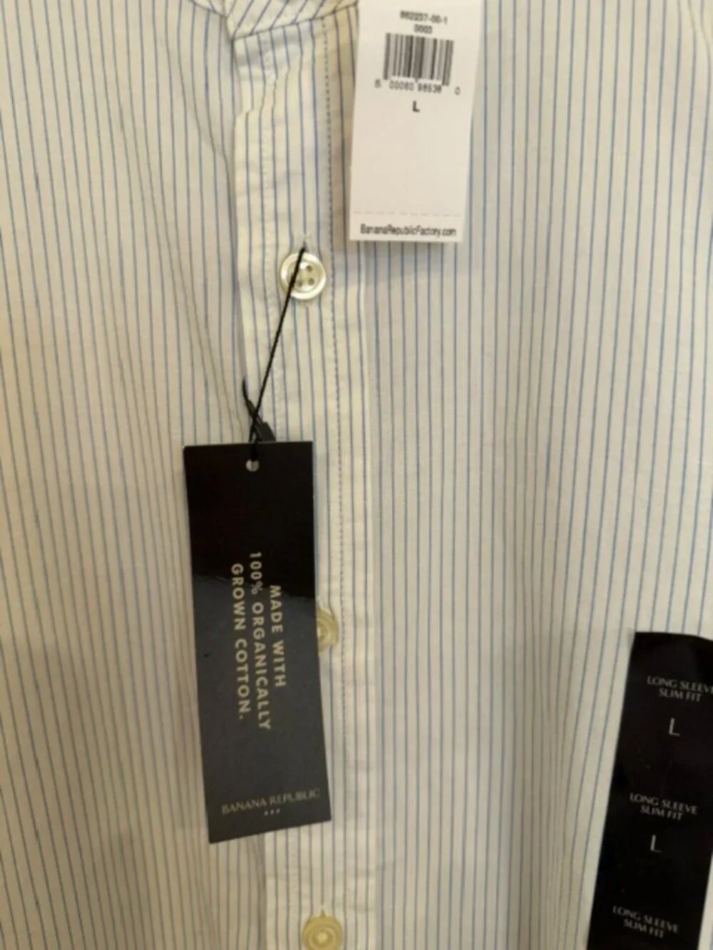 NWT Men's Banana Republic Banded Collar Shirt Size Large